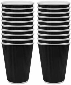 Black Ripple Wrap Hot Coffee Cup