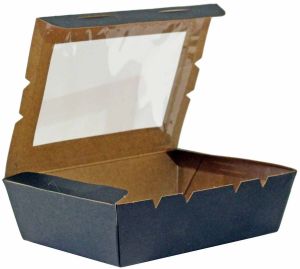 Black Window Paper Lunch Boxes