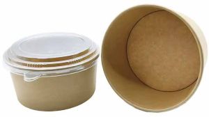 Flat Lid Brown Paper Bowl