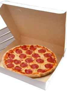 Plain White Corrugated Pizza Box