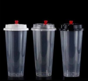 Red Heart Frosted Lid PP Hard Cup