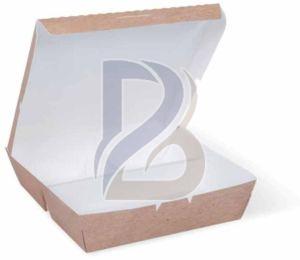 3 Compartment Kraft Paper Lunch Box, Shape : Rectangular