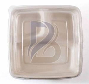 3 Compartment Square PET Lid Bagasse Container