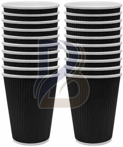 Black Ripple Wrap Hot Coffee Cup
