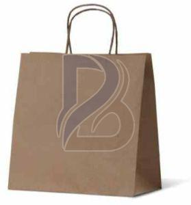 Plain Brown Twisted Handle Paper Bag for Shopping, Gift, Takeaway