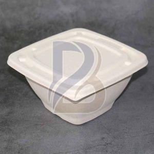Eco Small Square Bagasse Bowl, Color : Off White