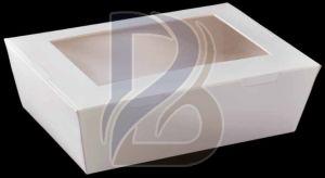 Paper Window Disposable Lunch Box, Color : White for Food Packaging
