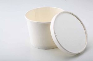 White Round Paper Bowl With Lid