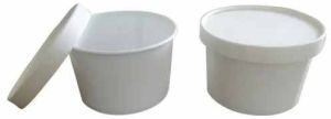 White Round Paper Soup Bowl With Lid