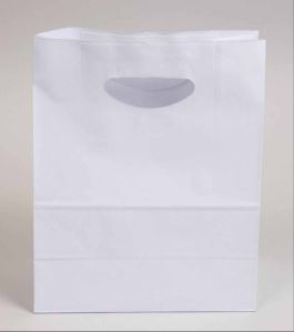 White Take Away D Cut Paper Bag