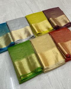 Kota Silk Stitched Jacquard Banarasi Pure Tissue Saree