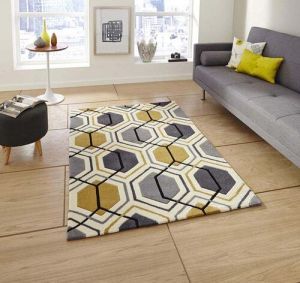 handmade tufted geometric woolen carpet