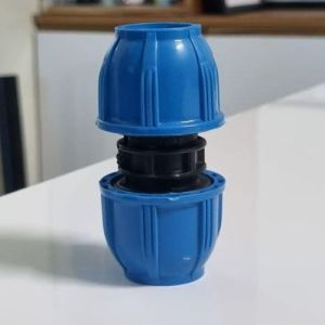 Polished PP Compression Coupler, Color : Blue & Black for Pipe Fitting