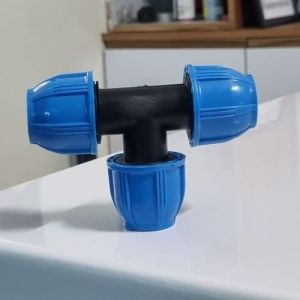PP Compression Tee, Color : Black & Blue Standard for Plumbing Pipe