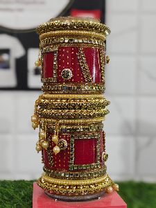 Printed Polished Customize Bangles, Color : Red Traditional