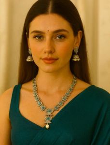 Gold Silver Necklace Set, Length : Typically 16-20 Inches