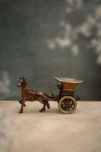 Antique Finish Brass Horse with Chariot