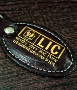 Branded Black Leatherette Keychain