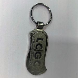 Branded Logo Silver Metal Keychain
