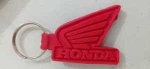 Custom Red Rubber Keychain