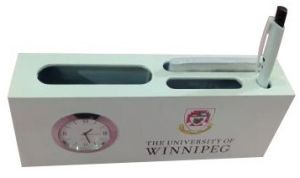 Metal Custom White Wooden Desk Organizer Modern, Sleek