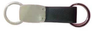 Sleek Metal and Leatherette Keychain