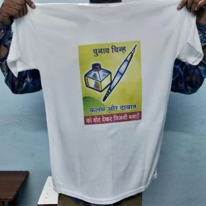 Cotton Or Poly-blend Fabric White Political Campaign T-Shirt