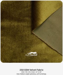 250 GSM Upholstery Soft Furnishings Velvet Fabric