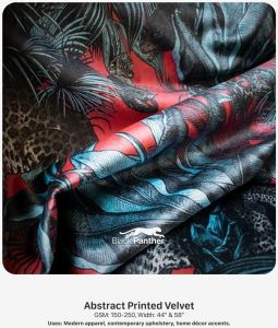Abstract Printed Velvet Fabric