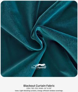 Blackout Curtain Fabric 180-250 GSM 44 &AMP;AMP; 58 Inch Light Blocking Energy Efficient Drapes