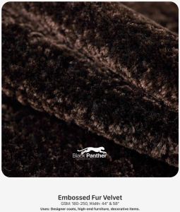 Embossed Fur Velvet Fabric 44&AMP;rdquo; &AMP;AMP; 58&AMP;rdquo; | 180-250 GSM | Designer Coats, Furniture &AMP;AMP; Decor