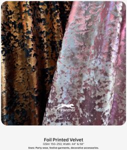 Foil Printed Velvet Fabric