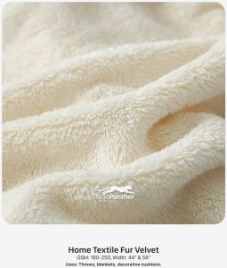 Home Textile Fur Velvet Fabric 180-250 GSM | 44” & 58” Width | Throws, Blankets & Cushions