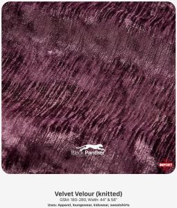 Imported Knitted Velvet Velour Fabric