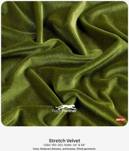 Imported Stretch Velvet Fabric 180-250 GSM | 44&AMP;rdquo; &AMP;AMP; 58&AMP;rdquo; Width | Bodycon Dresses &AMP;AMP; Activewear