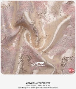 Imported Velvet Lurex Fabric 180-250 GSM 44 & 58 Width Party Wear & Decorative Cushions