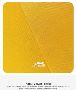 Kabul Velvet Fabric 110 GSM | 54” Width | Polyester Viscose/nylon | Luxurious Soft Texture
