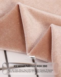 Ks Velvet Fabric Kgh 280 | 280 GSM | 150 Cm Width | Premium Upholstery & Fashion