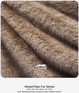 Mixed Fiber Fur Velvet Fabric 250-300 GSM | 44&AMP;rdquo; &AMP;AMP; 58&AMP;rdquo; Width | Garments, Furniture &AMP;AMP; Fashion