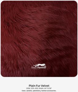Plain Fur Velvet Fabric 44” & 58” | 200-450 GSM | Jackets, Upholstery & Fashion Accessories