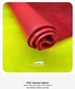 150-300 GSM 56 Width Polyester Soft PVC Velvet Fabric