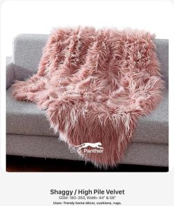 Shaggy High Pile Velvet Fabric