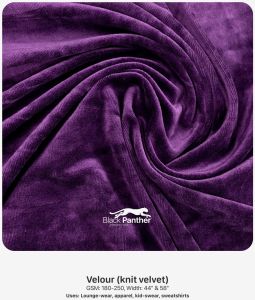 Velour Knit Velvet Fabric