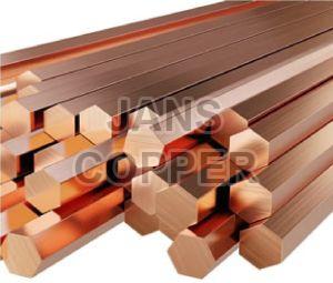 Polish Copper Hex Bars, Thickness : 4 Mm To 75mm for Industrial
