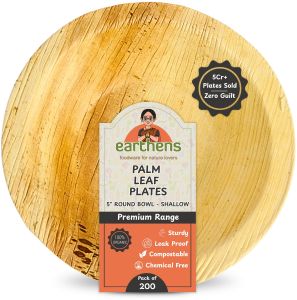 5 Inch Round Areca Palm Leaf Bowl