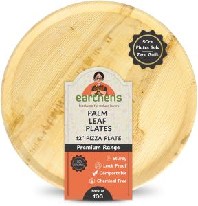Earthens Plain Biodegradable 12 Inch Round Areca Plate 12inch