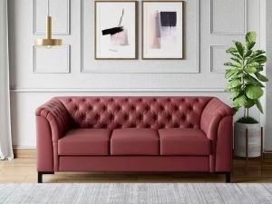 Chesterfield Leather Sofa with Rolled Arms