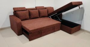 Convertible Sofa Bed with Storage Box Modern