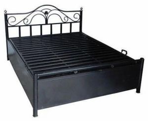 Designer Metal Frame Bed with Headboard, Brand Name : Novelty House