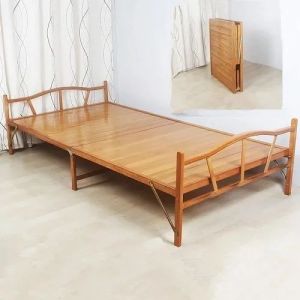 Foldable Wooden Single Bed with Mattress, Brand Name : Novelty House